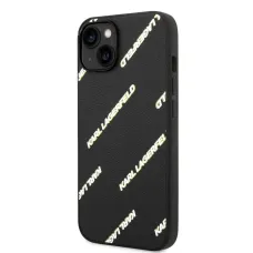 iPhone 14 Karl Lagerfeld PU Grained Leather Logomania tok fekete (KLHCP14SPGMLKFK)