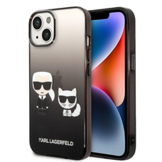 iPhone 14 Karl Lagerfeld Gradient Karl és Choupette tok fekete (KLHCP14STGKCK)