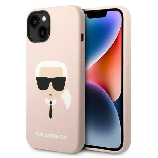 iPhone 14 Karl Lagerfeld Karl`s Head szilikon tok rózsaszín (KLHCP14SSLKHLP)