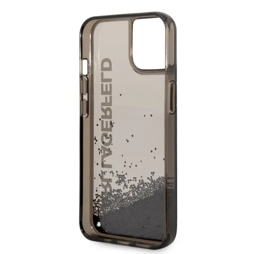 iPhone 14 Karl Lagerfeld Translucent Liquid Glitter tok fekete (KLHCP14SLCKVK)