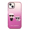 iPhone 14 Plus Karl Lagerfeld Gradient Karl és Choupette tok rózsaszín (KLHCP14MTGKCP) - 3. kép