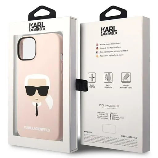 iPhone 14 Plus Karl Lagerfeld Karl`s Head szilikon tok rózsaszín (KLHCP14MSLKHLP)