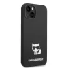 iPhone 14 Plus Karl Lagerfeld Choupette szilikon tok fekete (KLHCP14MSLCTBK) - 3. kép