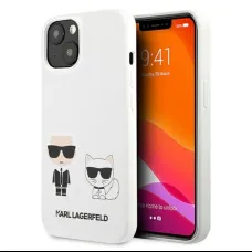 iPhone 14 Plus Karl Lagerfeld  Karl és Choupette szilikon tok fehér (KLHCP14MSSKCW)