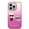 iPhone 14 Pro Karl Lagerfeld Gradient Karl és Choupette tok rózsaszín (KLHCP14LTGKCP) - 1. kép