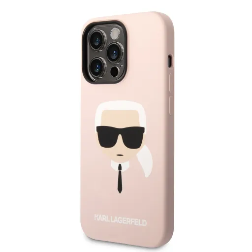 iPhone 14 Pro Karl Lagerfeld Karls Head szilikon tok rózsaszín (KLHCP14LSLKHLP)