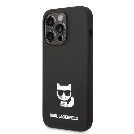 iPhone 14 Pro Karl Lagerfeld Choupette szilikon tok fekete (KLHCP14LSLCTBK)