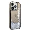 iPhone 14 Pro Karl Lagerfeld Translucent Liquid Glitter tok fekete (KLHCP14LLCKVK) - 2. kép