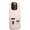 iPhone 14 Pro Karl Lagerfeld  Karl és Choupette szilikon tok rózsaszín (KLHCP14LSSKCI) - 0. kép