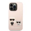 iPhone 14 Pro Karl Lagerfeld  Karl és Choupette szilikon tok rózsaszín (KLHCP14LSSKCI) - 2. kép