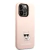 iPhone 14 Pro Karl Lagerfeld Choupette szilikon tok rózsaszín (KLHCP14LSLCTPI) - 0. kép