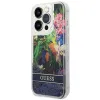 iPhone 14 Pro Guess Liquid Glitter Flower csillámos tok kék (GUHCP14LLFLSB) - 1. kép