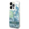 iPhone 14 Pro Guess Liquid Glitter Flower csillámos tok zöld (GUHCP14LLFLSN) - 4. kép