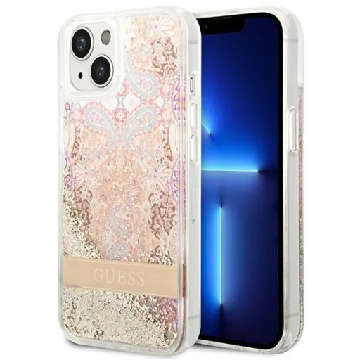 iPhone 14 Plus Guess Paisley Liquid Glitter tok arany (GUHCP14MLFLSD)