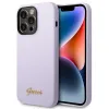 iPhone 14 Pro Max Guess Silicone Vintage tok lila arany logóval (GUHCP14XSLSMU) - 0. kép