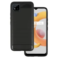 Realme C11 2020/C20 Carbon szénszál mintájú TPU tok fekete