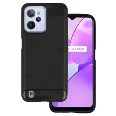 Realme C31 Carbon szénszál mintájú TPU tok fekete