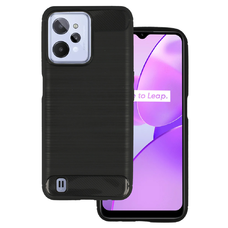 Realme C31 Carbon szénszál mintájú TPU tok fekete