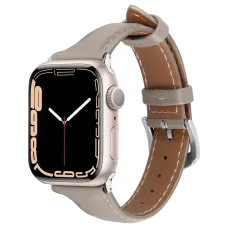 Apple Watch 4/5/6/7/8/9/10/ SE (38/40/41 mm) Spigen Cyrill Kajuk óraszíj krém szín