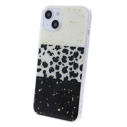 iPhone 13 Gold Glam tok leopárd mintás 2