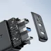 Acefast 2 az 1-ben hálózati töltő adapter GaN 65W USB Type C / USB, HDMI adapter 4K@60Hz + USB Type C kábel 1.8m, fekete (A17) - 4. kép