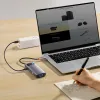 Baseus Metal Gleam Series 7 az 1-ben dokkoló, HUB USB Type C - 1 x HDMI / 1 x VGA / 3 x USB 3.2 Gen. 1/1 x Power Delivery / 1 x RJ-45 Ethernet szürke (WKWG040013) - 3. kép