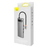 Baseus Metal Gleam Series 8 az 1-ben dokkoló, HUB USB Type C - 2 x HDMI / 3 x USB 3.2 Gen.1 / 1 x Power Delivery / 1 x SD kártyaolvasó / 1 x microSD kártyaolvasó szürke (WKWG050113) - 1. kép