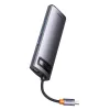 Baseus Metal Gleam Series 8 az 1-ben dokkoló, HUB USB Type C - 2 x HDMI / 3 x USB 3.2 Gen.1 / 1 x Power Delivery / 1 x SD kártyaolvasó / 1 x microSD kártyaolvasó szürke (WKWG050113) - 2. kép