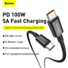 Baseus Superior USB Type-C - USB Type-C kábel Quick Charge / Power Delivery / FCP 100W 5A 20V 1m fekete (CATYS-B01) - 2. kép