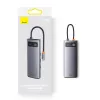 Baseus Metal Gleam Series 9 az 1-ben dokkoló, HUB USB Type C - 2 x HDMI / 2 x USB 3.2 Gen. 1/1 x USB 2.0 / 1 x Power Delivery / 1 x SD kártyaolvasó / 1 x microSD kártyaolvasó / 1 x RJ-45 szürke (WKWG060013) - 1. kép