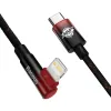 Baseus MVP 2 90 fokban döntött gyorstöltős adatkábel USB Type C/ Lightning 20W 1m fekete/piros (CAVP000220) - 4. kép