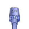 Baseus Crystal Shine gyors töltős adatkábel USB - Lightning 2.4A 1.2m lila (CAJY000005) - 4. kép