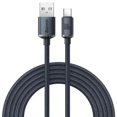 Baseus Crystal Shine gyors töltős adat kábel USB Type A - USB Type C 100W 2m fekete (CAJY000501)