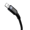 Baseus Cafule Nylon harisnyázott USB-Type C PD/ Lightning kábel 18W QC3.0 1m fekete/szürke(CATLKLF-G1) - 4. kép