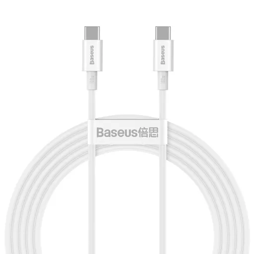 Baseus Superior USB Type-C - USB Type-C kábel Quick Charge / Power Delivery / FCP 100W 5A 20V 2m fehér (CATYS-C02)