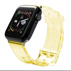 Apple Watch 4/5/6/7/8/SE/Ultra (42/44/45/49mm) Strap Light Silicone óraszíj sárga