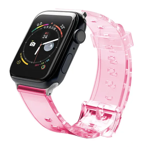 Apple Watch 4/5/6/7/8/SE (38/40/41mm) Strap Light Silicone átlátszó óraszíj