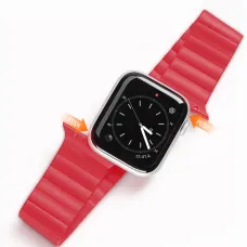 Apple Watch 4/5/6/7/8/SE/Ultra (42/44/45/49mm) Dux Ducis mágneses óraszíj piros