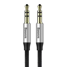 Baseus Yiven M30 sztereó AUX audiokábel 3.5mm mini jack 1.5m ezüst-fekete (CAM30-CS1)