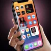 iPhone 14 Pro Ring Lens tok kameralencse védővel és kihajtható támasszal fekete - 2. kép