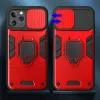 iPhone 14 Pro Ring Lens tok kameralencse védővel és kihajtható támasszal piros - 2. kép