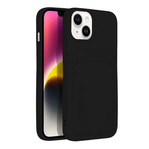 iPhone 14 Card Case Szilikon tok hátlapi kártyatartóval fekete