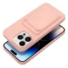 iPhone 14 Pro Max Card Case Szilikon tok hátlapi kártyatartóval rózsaszín - 3. kép