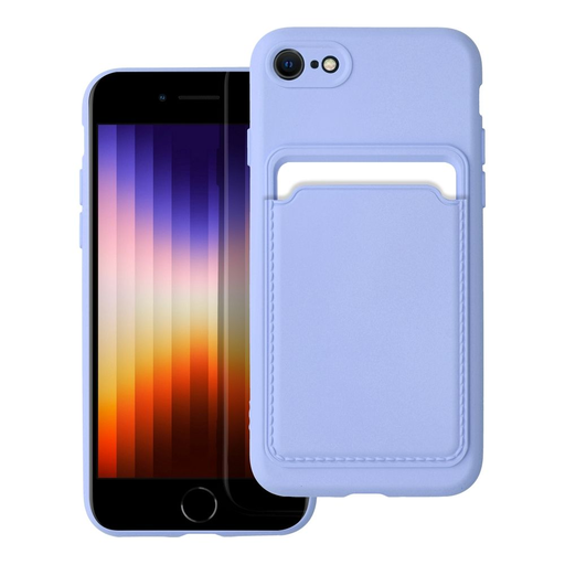 iPhone 7/8/SE 2020/SE 2022 Card Case Szilikon tok hátlapi kártyatartóval lila iPhone 7/8/SE 2020/SE 2022 Card Case Szilikon tok hátlapi kártyatartóval lila