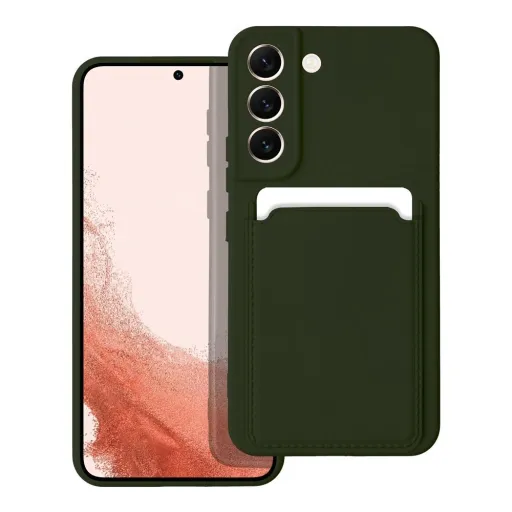 Samsung A53 5G Card Case Szilikon tok hátlapi kártyatartóval zöld