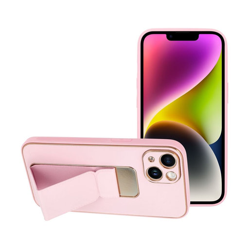 iPhone 14 Plus Forcell Leather Kickstand tok rózsaszín iPhone 14 Plus Forcell Leather Kickstand tok rózsaszín