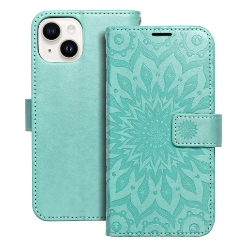 iPhone 14 Forcell MEZZO mandala mintás fliptok zöld iPhone 14 Forcell MEZZO mandala mintás fliptok zöld