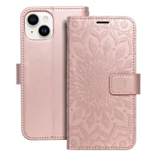 iPhone 14 Plus Forcell MEZZO mandala mintás fliptok rose gold