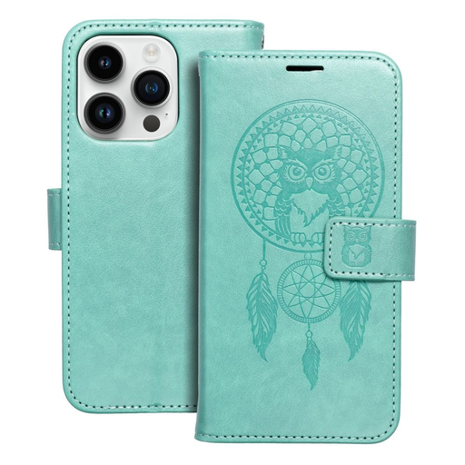 iPhone 14 Pro Forcell MEZZO álomfogó mintás fliptok zöld iPhone 14 Pro Forcell MEZZO álomfogó mintás fliptok zöld