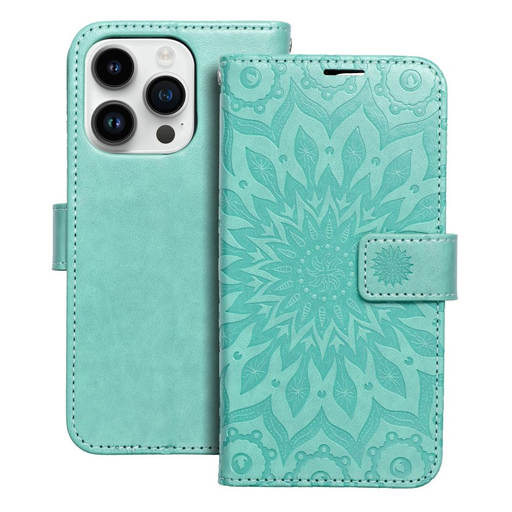 iPhone 14 Pro Forcell MEZZO mandala mintás fliptok zöld iPhone 14 Pro Forcell MEZZO mandala mintás fliptok zöld